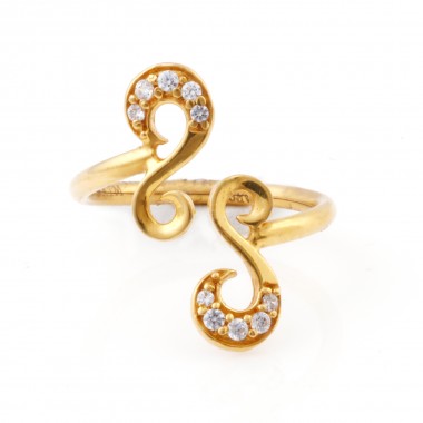 22K Gold Fancy Tube Ring for women's & Girl's